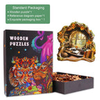 Tree house window view Wooden Jigsaw Puzzle