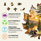 Brown Bear Autumn Wooden Jigsaw Puzzle