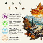 Wolf King autumn Wooden Jigsaw Puzzle