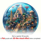 Underwater pyramid field Wooden Jigsaw Puzzle