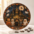 Halloween Acrylic Jigsaw Puzzle Suncatcher - Costumed Teddy Bears Group