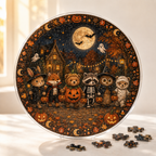 Halloween Acrylic Jigsaw Puzzle Suncatcher - Trick or Treat Animals