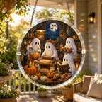 Halloween Acrylic Jigsaw Puzzle Suncatcher - Ghost Bakers Kitchen Scene