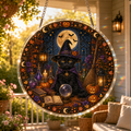 Halloween Acrylic Jigsaw Puzzle Suncatcher - Wizard Cat & Crystal Ball