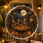 Halloween Acrylic Jigsaw Puzzle Suncatcher - Skeleton Feast