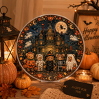 Halloween Acrylic Jigsaw Puzzle Suncatcher - Costumed Teddy Bears Group