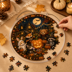 Halloween Acrylic Jigsaw Puzzle Suncatcher - Trick-or-Treat Forest Friends