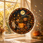 Halloween Acrylic Jigsaw Puzzle Suncatcher - Trick-or-Treat Forest Friends
