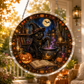 Halloween Acrylic Jigsaw Puzzle Suncatcher - Black Cat Brew Master