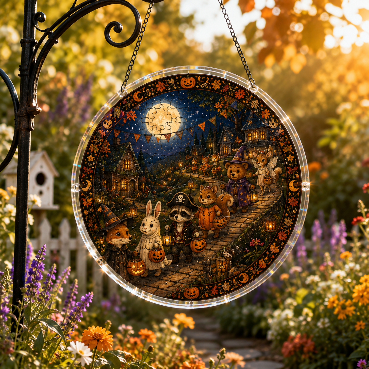 Halloween Acrylic Jigsaw Puzzle Suncatcher - Trick or Treat