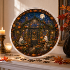 Halloween Acrylic Jigsaw Puzzle Suncatcher - Ghost Greenhouse