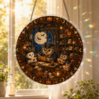 Halloween Acrylic Jigsaw Puzzle Suncatcher - Owl Alchemy Lab