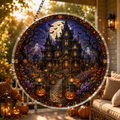 Halloween Acrylic Jigsaw Puzzle Suncatcher - Gothic Manor Path