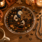 Halloween Acrylic Jigsaw Puzzle Suncatcher - Ghost Library