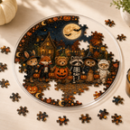 Halloween Acrylic Jigsaw Puzzle Suncatcher - Trick or Treat Animals