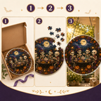 Halloween Acrylic Jigsaw Puzzle Suncatcher - Skeleton Tea Party