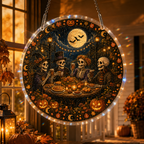 Halloween Acrylic Jigsaw Puzzle Suncatcher - Skeleton Feast