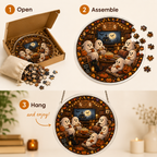 Halloween Acrylic Jigsaw Puzzle Suncatcher - Ghosts Movie Night