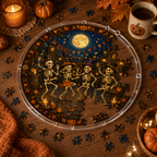 Halloween Acrylic Jigsaw Puzzle Suncatcher - Dancing Skeletons