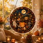 Halloween Acrylic Jigsaw Puzzle Suncatcher - Woodland Pumpkin Patch