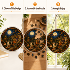 Halloween Acrylic Jigsaw Puzzle Suncatcher - Trick or Treat