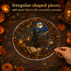 Halloween Acrylic Jigsaw Puzzle Suncatcher - Wizard Observatory