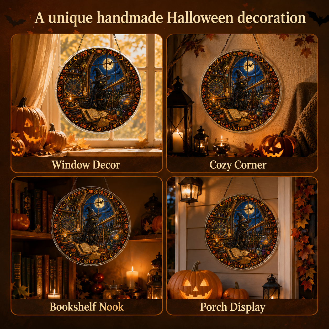 Halloween Acrylic Jigsaw Puzzle Suncatcher - Wizard Observatory