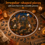 Halloween Acrylic Jigsaw Puzzle Suncatcher - Ghost Greenhouse
