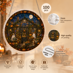Halloween Acrylic Jigsaw Puzzle Suncatcher - Ghost Greenhouse