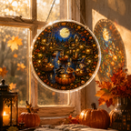 Halloween Acrylic Jigsaw Puzzle Suncatcher - Pumpkin River Cruise