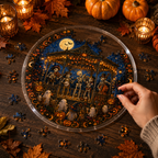 Halloween Acrylic Jigsaw Puzzle Suncatcher - Skeleton Concert Stage