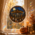 Halloween Acrylic Jigsaw Puzzle Suncatcher - Skeleton Concert Stage