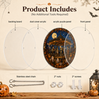 Halloween Acrylic Jigsaw Puzzle Suncatcher - Skeleton Concert Stage