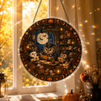 Halloween Acrylic Jigsaw Puzzle Suncatcher - Owl Alchemy Lab