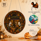 Halloween Acrylic Jigsaw Puzzle Suncatcher - Enchanted Pumpkin Florist