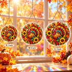 Tanksgiving Acrylic Jigsaw Puzzle Suncatcher - Turkey Wreath