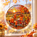 Tanksgiving Acrylic Jigsaw Puzzle Suncatcher - Harvest Truck