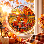 Tanksgiving Acrylic Jigsaw Puzzle Suncatcher - Harvest Truck