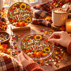 Tanksgiving Acrylic Jigsaw Puzzle Suncatcher - Thanksgiving Vibes