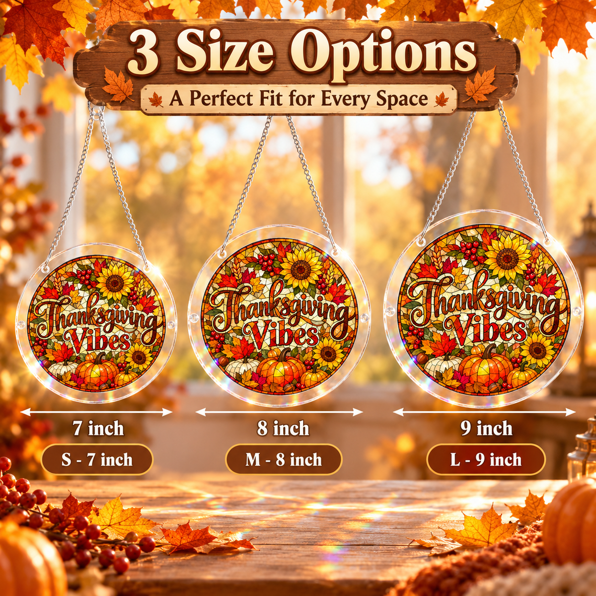 Tanksgiving Acrylic Jigsaw Puzzle Suncatcher - Thanksgiving Vibes