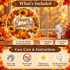 Tanksgiving Acrylic Jigsaw Puzzle Suncatcher - Happy Thanksgiving