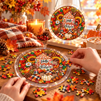 Tanksgiving Acrylic Jigsaw Puzzle Suncatcher - Hello Pumpkin