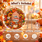 Tanksgiving Acrylic Jigsaw Puzzle Suncatcher - Hello Pumpkin
