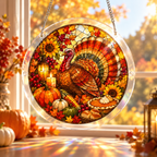 Tanksgiving Acrylic Jigsaw Puzzle Suncatcher - Turkey Feast