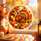 Tanksgiving Acrylic Jigsaw Puzzle Suncatcher - Turkey Feast