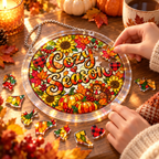 Tanksgiving Acrylic Jigsaw Puzzle Suncatcher - Cozy Season