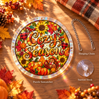 Tanksgiving Acrylic Jigsaw Puzzle Suncatcher - Cozy Season