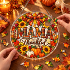 Tanksgiving Acrylic Jigsaw Puzzle Suncatcher - Mama Thankful