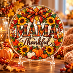 Tanksgiving Acrylic Jigsaw Puzzle Suncatcher - Mama Thankful