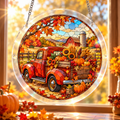 Tanksgiving Acrylic Jigsaw Puzzle Suncatcher - Autumn Farm Truck